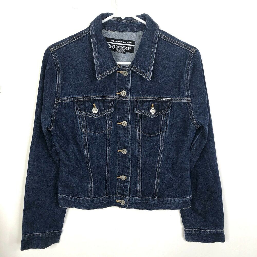 Stephen Hardy Squeeze Size M Medium Women's Denim Jean Jacket Button Front